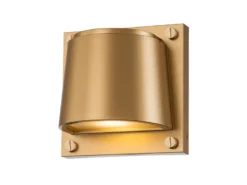 2er Set LED Außenwandleuchten Downlight Messingfarben, Höhe 16,5cm