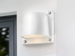 2er Set LED Außenwandleuchten Downlight Weiß, Höhe 16,5cm