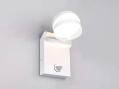2er Set LED Außenwandleuchten Höhe 19cm, Weiß mit Bewegungsmelder