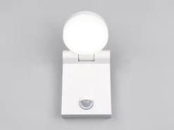 2er Set LED Außenwandleuchten Höhe 19cm, Weiß mit Bewegungsmelder