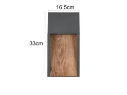 2er Set LED Außenwandleuchten in Anthrazit & Holzoptik, Höhe 33cm