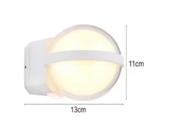 2er Set LED Außenwandleuchten Kugel aus Aluminium in Weiß, Höhe 11cm