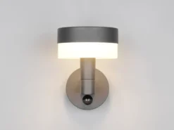 2er Set LED Außenwandleuchten mit Bewegungsmelder in Anthrazit, Höhe 22cm