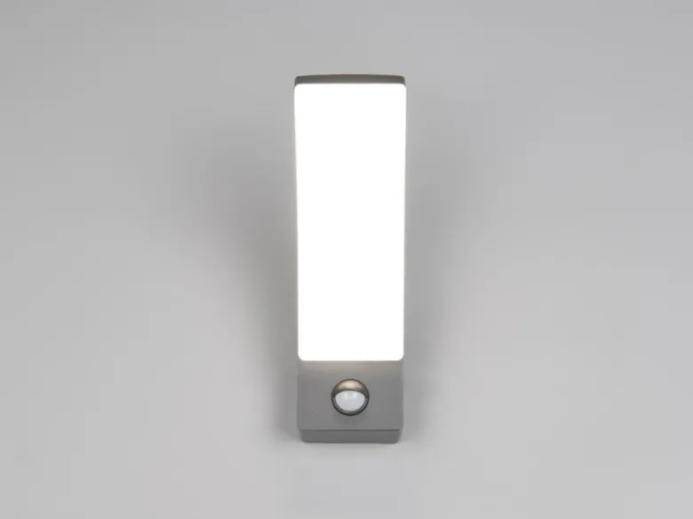 2er Set LED Außenwandleuchten mit Bewegungsmelder in Anthrazit, Höhe 22,5cm
