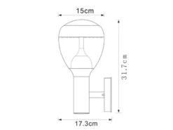 2er Set LED Außenwandleuchten mit Bewegungsmelder in Silber, Höhe 32cm