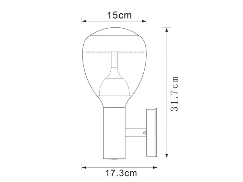 2er Set LED Außenwandleuchten mit Bewegungsmelder in Silber, Höhe 32cm