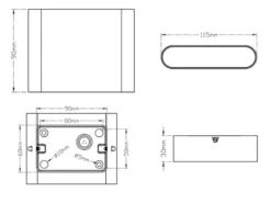 2er SET LED Außenwandleuchten Up and Down Light Anthrazit, Breite 11,5cm
