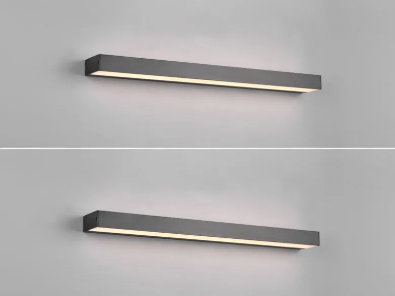 2er SET LED Badezimmer Wandleuchten Up-Down Schwarz, Breite 60cm