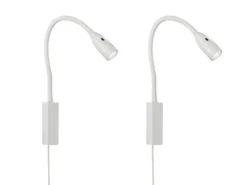 2er SET LED Bettlampen Weiß mit Kabel & Stecker, Gestensteuerung, Breite 4cm