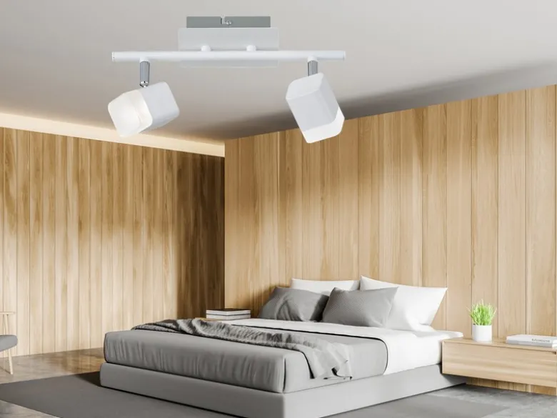 2er SET LED Deckenstrahler 2-flammig Weiß matt, Breite 34cm