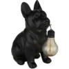 2er Set LED Deko Solarleuchten Hundelampe Bulldogge in Schwarz, Höhe 24,5cm