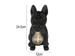 2er Set LED Deko Solarleuchten Hundelampe Bulldogge in Schwarz, Höhe 24,5cm