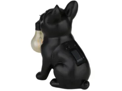 2er Set LED Deko Solarleuchten Hundelampe Bulldogge in Schwarz, Höhe 24,5cm