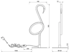 2er SET LED Deko Tischlampen Schwarz mit Schnurschalter, Höhe 35cm