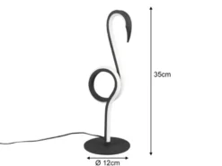 2er SET LED Deko Tischlampen Schwarz mit Schnurschalter, Höhe 35cm