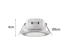 3er SET LED Einbaustrahler ARGUS Chrom mit Fernbedienung dimmbar & RGBW, Ø 8cm