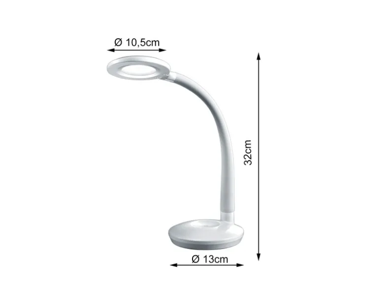 2er SET LED Schreibtischlampen Weiß, Flexgelenk & Sensordimmer, Höhe 32cm