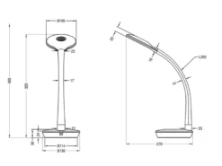 2er SET LED Schreibtischlampen Weiß, Flexgelenk & Sensordimmer, Höhe 32cm