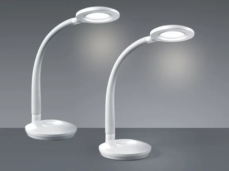 2er SET LED Schreibtischlampen Weiß, Flexgelenk & Sensordimmer, Höhe 32cm