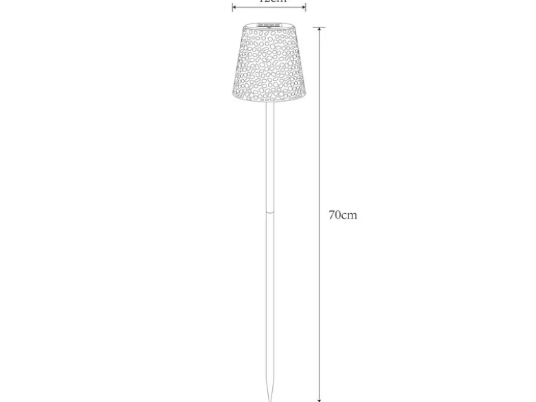 2er Set LED Solar Erdspießleuchten mit Dekorstanzungen in Silber-Blau, Höhe 70cm