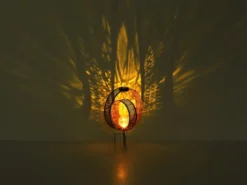 2er Set LED Solarleuchten Dekorstanzungen in Rostoptik & Crackleglas, Höhe 42cm