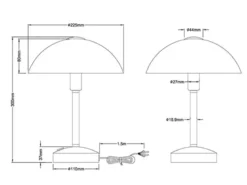 2er Set LED Tischleuchten dimmbar, Silber mit Glasschirm, Höhe 30cm