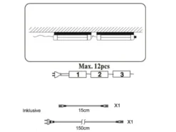 2er SET LED Unterbauleuchten mit Schalter & 230V Direktanschluss, Länge 51cm