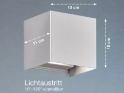 2er SET LED Updown Wandlampen Silber für Innen & Außen - 10cm breit