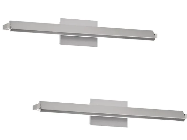 2er SET LED Wandlampen Silber schwenkbar & dimmbar, Breite 60cm