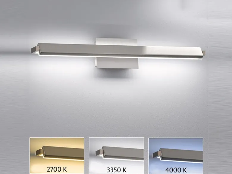 2er SET LED Wandlampen Silber schwenkbar & dimmbar, Breite 60cm