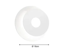2er SET LED Wandlampen Weiß rund mit verstellbarem Ring, Ø 18cm