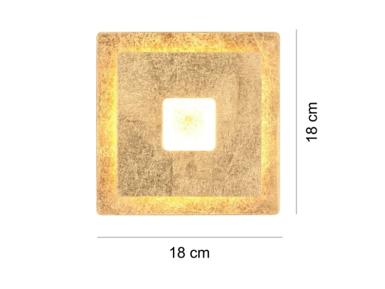 2-er Set LED Wandleuchten mit indirekter Beleuchtung Gold, Höhe 18cm
