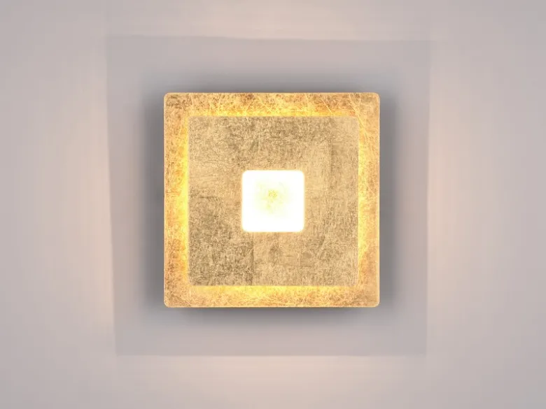 2-er Set LED Wandleuchten mit indirekter Beleuchtung Gold, Höhe 18cm