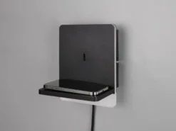 2er Set LED Wandleuchten Schwarz mit Stecker, Schalter & Ladefunktion, Höhe 20cm