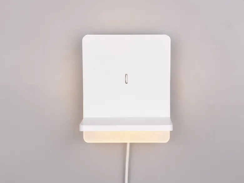 2er Set LED Wandleuchten Weiß mit Stecker, Schalter & Ladefunktion, Höhe 20cm