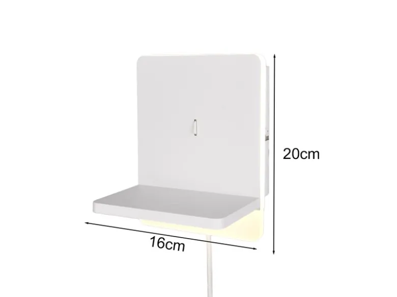 2er Set LED Wandleuchten Weiß mit Stecker, Schalter & Ladefunktion, Höhe 20cm