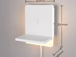2er Set LED Wandleuchten Weiß mit Stecker, Schalter & Ladefunktion, Höhe 20cm