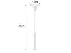2er Set Mastleuchte / Gartenlaterne GEMINI, Höhe 220cm, E27, Alu weiß / Opalglas