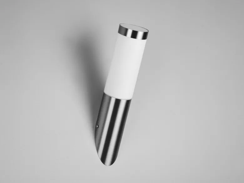 2er Set moderne LED Außenwandleuchten aus Edelstahl in Silber, Höhe 39cm