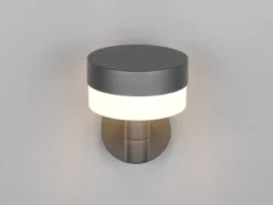 2er Set moderne LED Außenwandleuchten aus Aluminium in Anthrazit, Höhe 22cm