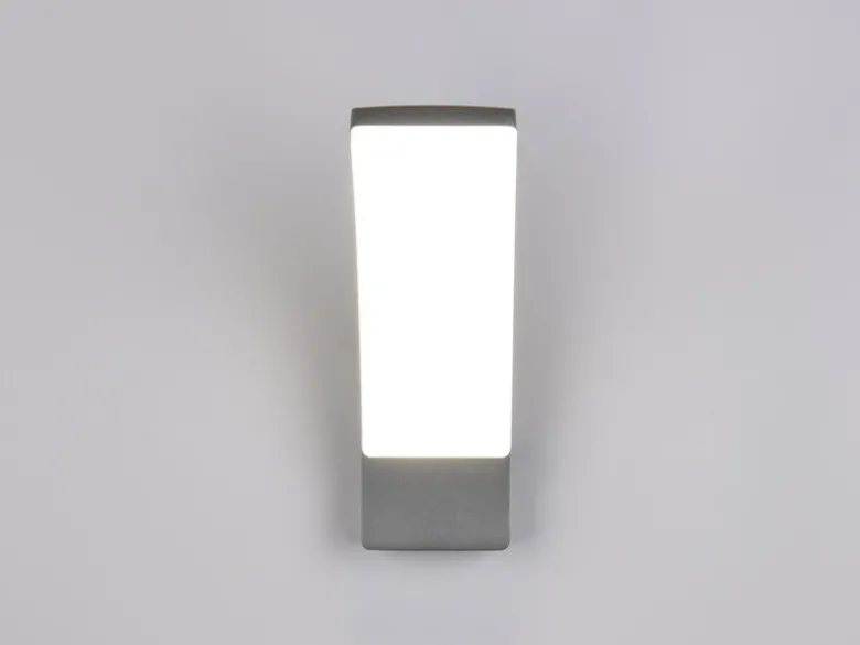 2er Set moderne LED Außenwandleuchten aus Aluminium in Anthrazit, Höhe 22,5cm