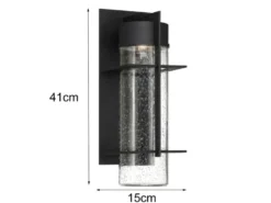 2er Set Moderne LED Außenwandleuchten aus Aluminium, Höhe 41cm