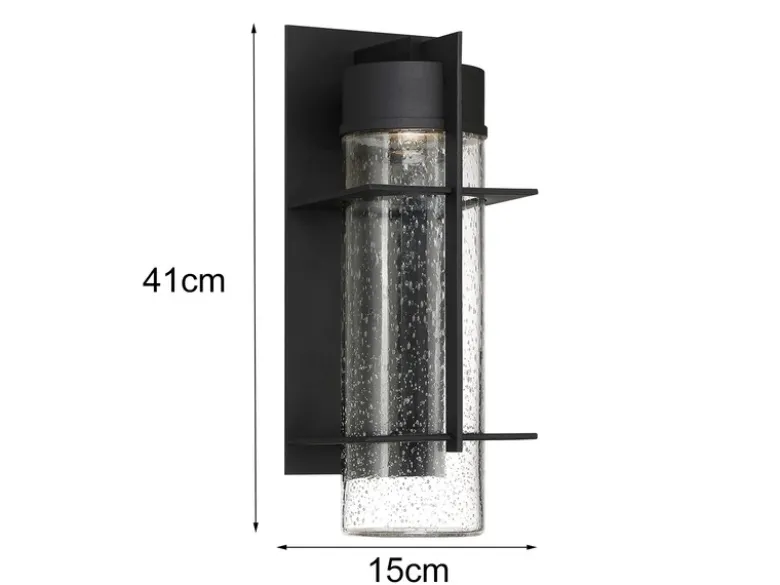 2er Set Moderne LED Außenwandleuchten aus Aluminium, Höhe 41cm