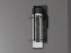 2er Set Moderne LED Außenwandleuchten aus Aluminium, Höhe 37cm