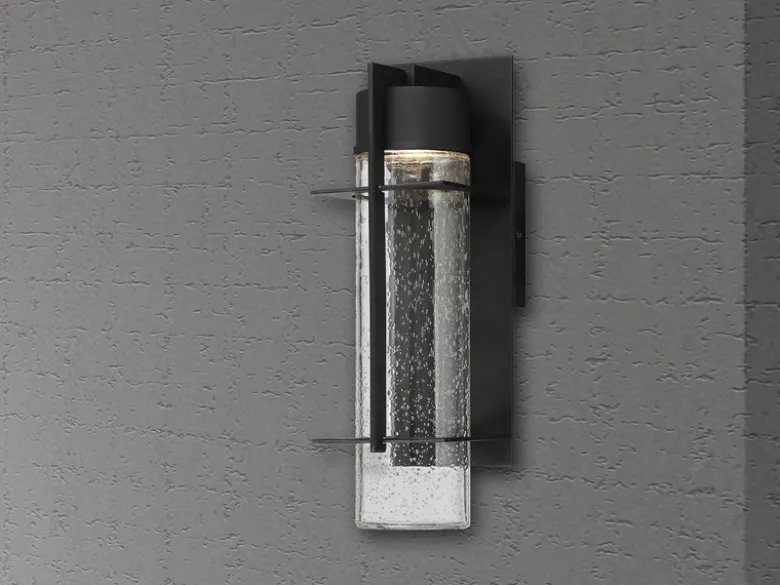 2er Set Moderne LED Außenwandleuchten aus Aluminium, Höhe 37cm