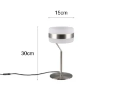 2er Set moderne LED Tischlampen dimmbar, Silber, Höhe 30cm