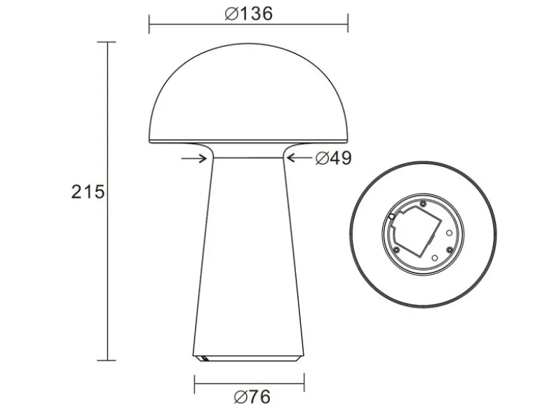 2er SET Outdoor LED Akku Tischleuchten Touch Dimmer, Weiß Höhe 21cm
