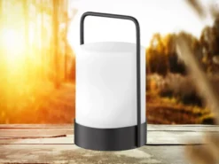 2er SET Outdoor Solar Tischlampen mit Fernbedienung, Höhe 20cm