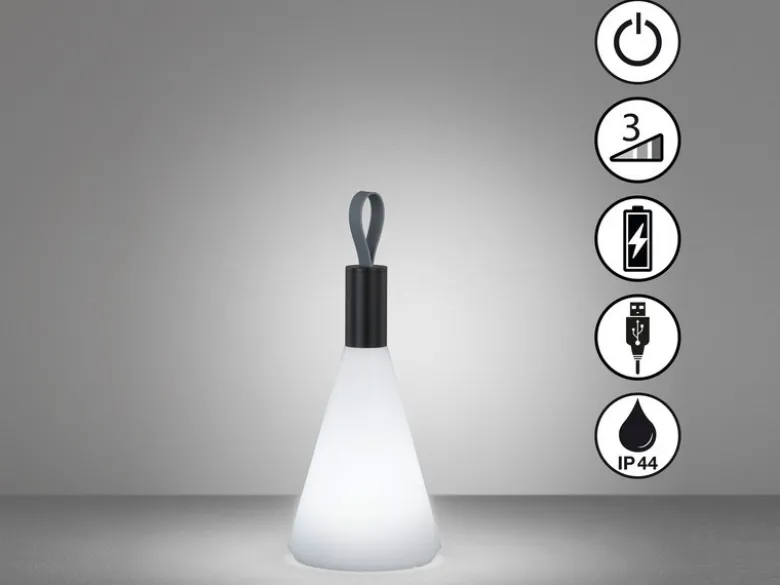 2er SET Outdoor Tischleuchten 31,5cm ohne Kabel - dimmbar & USB aufladbar