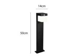2er SET Pollerleuchten mit Solar und Strom, Hybrid mit Bewegungsmelder H: 50cm